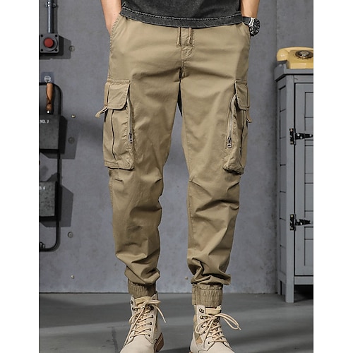 

Men's Cargo Pants Hiking Pants Trousers Work Pants Military Outdoor Ripstop Breathable Quick Dry Zipper Pocket Pants / Trousers Bottoms Black Army Green Cotton Camping / Hiking Fishing Climbing 28 29