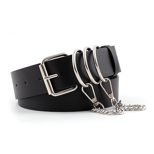 

Women's Unisex PU Buckle Belt PU Leather Prong Buckle Chain Casual Classic Party Daily Black Brown
