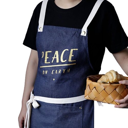 

Coffe Bar Apron for Women with Pocket Work Aprons Cross Back Heavy Duty Adjustable