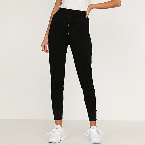 

Women's Sweatpants Joggers Gray Black High Waist Casual / Sporty Athleisure Leisure Sports Weekend Side Pockets Micro-elastic Ankle-Length Comfort Plain S M L XL XXL
