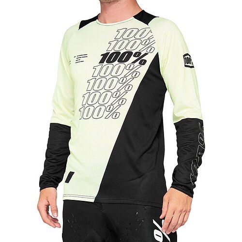 

21Grams Men's Downhill Jersey Long Sleeve Mountain Bike MTB Road Bike Cycling White Color Block Bike Breathable Quick Dry Moisture Wicking Polyester Spandex Sports Color Block Letter & Number