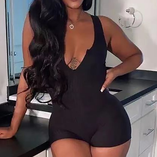 

Women's Pajamas Onesies Jumpsuits Nighty Pure Color Fashion Simple Comfort Home Daily Bed Polyester Breathable Gift V Wire Sleeveless Spring Summer Blue Yellow / Pjs
