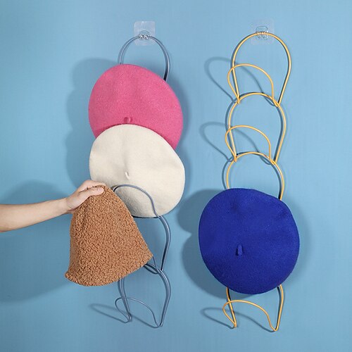 

Hanging Hat Storage Artifact Household Wall Finishing Wall-mounted Shelf Hook Door Rear Bag Storage Rack Multi-function