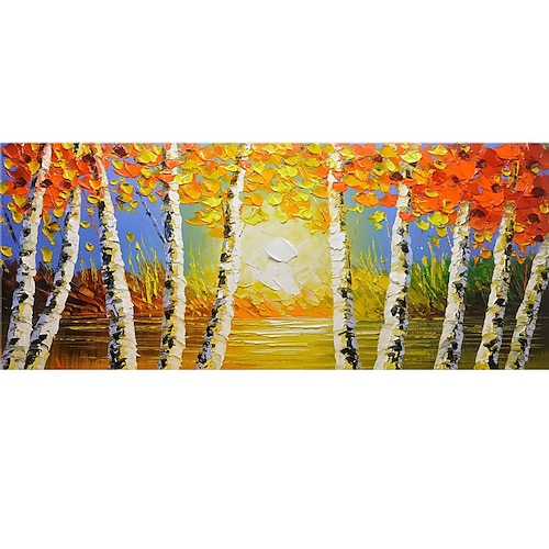 

Oil Painting Hand Painted Vertical Abstract Landscape Contemporary Modern Rolled Canvas (No Frame)