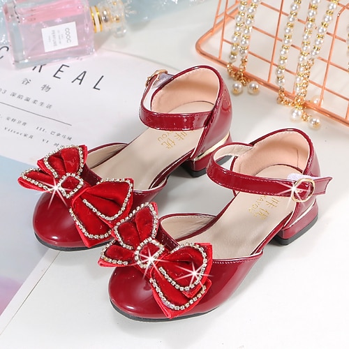 

Girls' Heels Dress Shoes Flower Girl Shoes Princess Shoes School Shoes Rubber PU Portable Shock Absorption High Elasticity Princess Shoes Big Kids(7years ) Little Kids(4-7ys) Gift Daily Walking Shoes