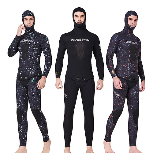 

Dive&Sail Men's Full Wetsuit 3mm SCR Neoprene Diving Suit Thermal Warm Windproof UPF50 High Elasticity Long Sleeve Full Body Diving Scuba Solid Color Spring Summer Winter / 2pcs / Anatomic Design