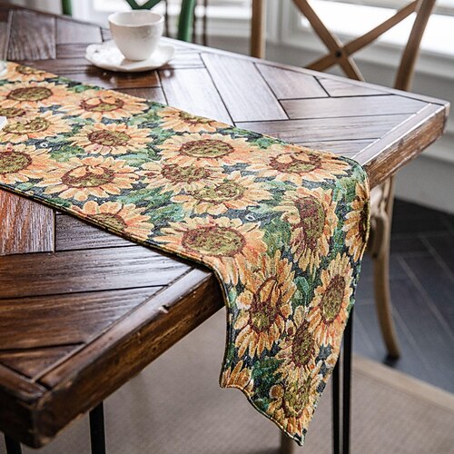 

Table Runner Cotton Line Table Flag Farmhouse Table Decor Cover with Tassel for Wedding Party Tea Party Festival