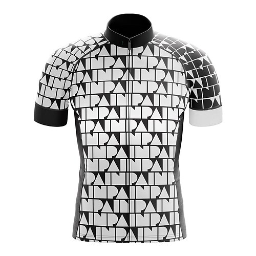 

21Grams Men's Cycling Jersey Short Sleeve Bike Top with 3 Rear Pockets Mountain Bike MTB Road Bike Cycling Breathable Quick Dry Moisture Wicking Reflective Strips Black White Polyester Spandex Sports