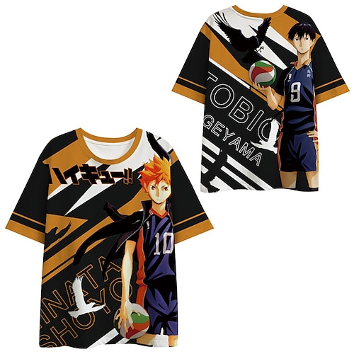 

Inspired by Haikyuu Hinata ShoYou T-shirt Cartoon Manga Anime Harajuku Graphic Kawaii T-shirt For Men's Women's Unisex Adults' 3D Print 100% Polyester