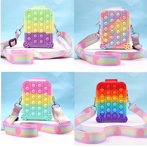 

Fidget Toys Silicone Push Bubble Crossbody Bag Sensory Reliver Stress Autism Adults Teenagers Handbag Coin Pouch Purse Gifts