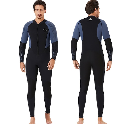 

Dive&Sail Men's Full Wetsuit 1.5mm SCR Neoprene Diving Suit Thermal Warm UPF50 Fleece Lining High Elasticity Long Sleeve Full Body Front Zip - Swimming Diving Surfing Scuba Patchwork Spring Summer