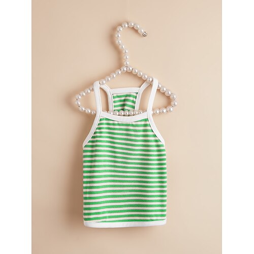

Dog Cat Vest Striped Casual Daily Simple Style Casual / Daily Dog Clothes Puppy Clothes Dog Outfits Soft Green Purple Orange Costume for Girl and Boy Dog Polyster XS S M L XL