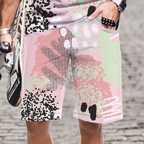 

Men's Casual Fashion Shorts Beach Shorts 3D Print Elastic Drawstring Design Knee Length Pants Daily Holiday Micro-elastic Graphic Graffiti Comfort Soft Mid Waist Green Pink Dusty Rose Yellow M L XL
