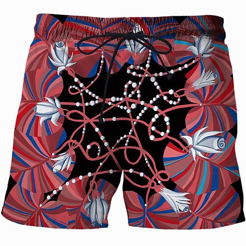 

Men's Casual Fashion Shorts Beach Shorts 3D Print Elastic Drawstring Design Knee Length Pants Daily Holiday Micro-elastic Graphic Fruit Comfort Soft Mid Waist Black / White Wine Orange Red M L XL XXL