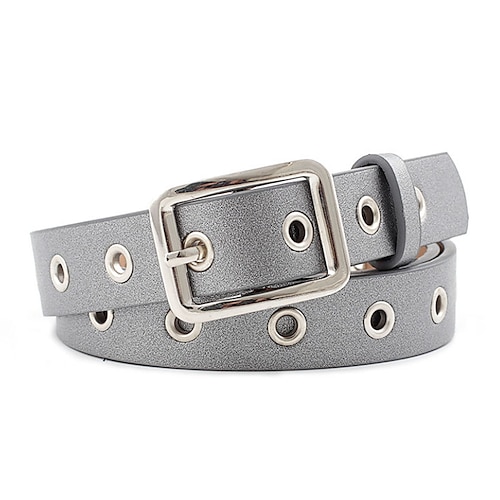 

Women's Unisex PU Buckle Belt PU Leather Prong Buckle Eyelet Casual Classic Party Daily Dark Gray Blue Gray Pink