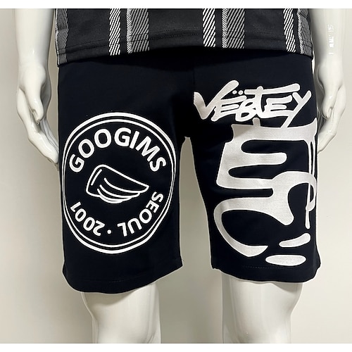 

Men's Chic Modern Casual / Sporty Shorts Print Short Pants Daily Gym Micro-elastic Letter Mid Waist Black Gray M L XL XXL 3XL