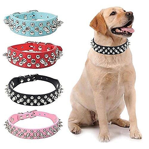 

Dog Pets Collar Rivet Decoration Durable Outdoor Running Hiking Walking Other Solid Colored Classic PU Leather Small Dog Medium Dog Large Dog White Black Green Purple Rosy Pink 1pc / # / #