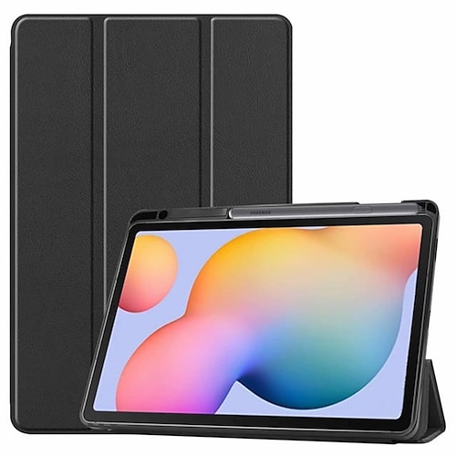 

Tábua Capa da Caixa Para Samsung Galaxy Tab 2022 2021 2020 S6 Lite Porta lápis Com Suporte Virar Gráfico Cor Sólida Couro PU