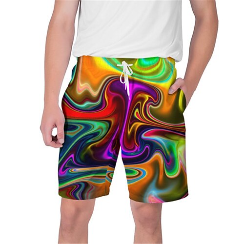 

Men's Swim Shorts Swim Trunks Board Shorts Beach Shorts Drawstring Elastic Waist Elastic Drawstring Design Graphic Color Block Print Breathable Quick Dry Short Casual Daily Holiday Sports Streetwear