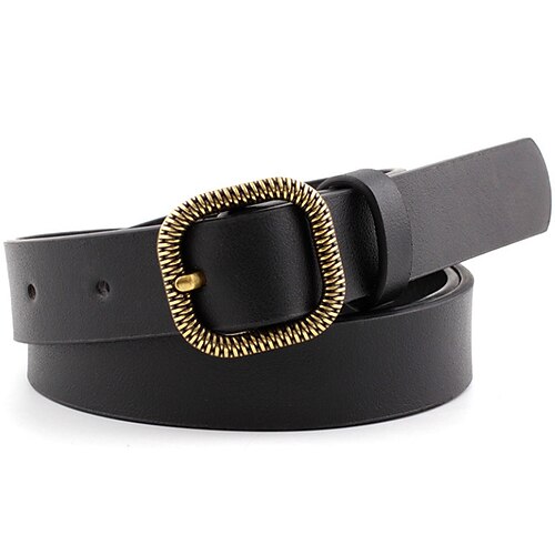

Women's Unisex PU Buckle Belt PU Leather Prong Buckle Plain Casual Classic Party Daily White Black Red Brown