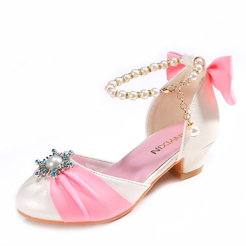 

Girls' Heels Dress Shoes Flower Girl Shoes Princess Shoes School Shoes Rubber PU Portable Breathability Non-slipping Princess Shoes Big Kids(7years ) Little Kids(4-7ys) Daily Walking Shoes Buckle