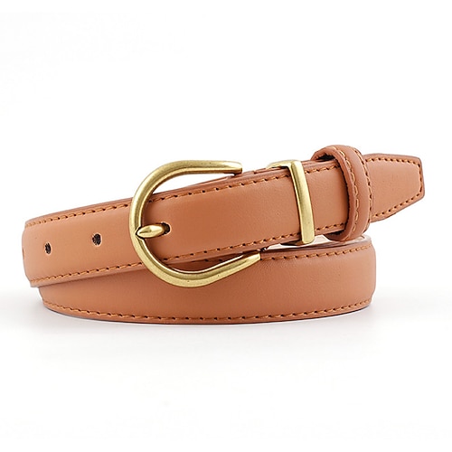 

Women's Unisex PU Buckle Belt PU Leather Prong Buckle D-ring Casual Classic Party Daily White Black Brown Coffee
