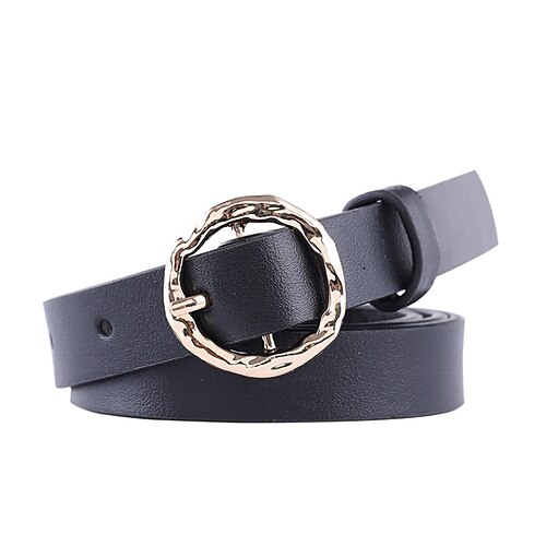 

Women's Unisex PU Buckle Belt PU Leather Prong Buckle O-ring Casual Classic Party Daily Black Brown