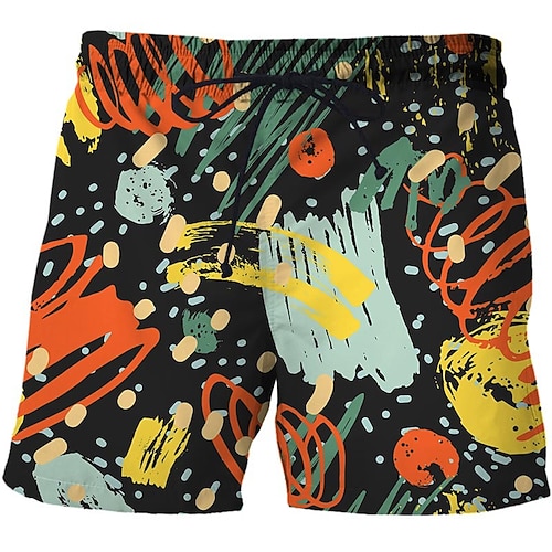 

Men's Casual Fashion Shorts Beach Shorts 3D Print Elastic Drawstring Design Knee Length Pants Daily Holiday Micro-elastic Graphic Graffiti Comfort Soft Mid Waist Blue White Black M L XL XXL 3XL