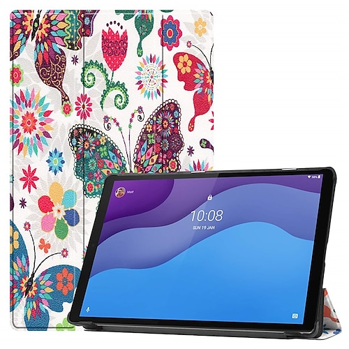 

Tablet Case Cover For Lenovo Tab M10 HD M8 FHD M7 Tab P11 / Plus Tab P11 Pro Trifold Stand with Stand Multi-angle Viewing Graphic Marble PU Leather