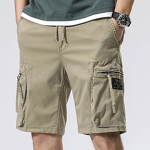 

Men's Hiking Cargo Shorts Hiking Shorts Military Summer Outdoor 10"" Ripstop Breathable Quick Dry Zipper Pocket Bottoms Drawstring Knee Length Green Black Cotton Work Hunting Fishing 29 30 31 32 33