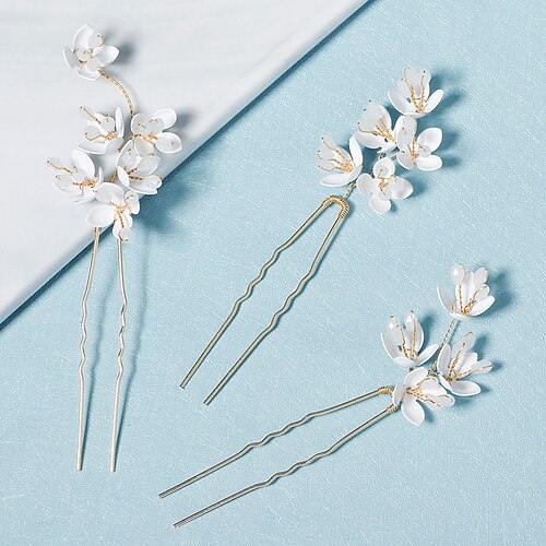 

Hair Stick Alloy Wedding Special Occasion Flower Style With Appliques Headpiece Headwear