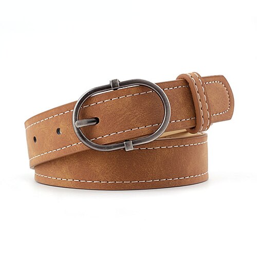 

Women's Unisex PU Buckle Belt PU Leather Prong Buckle Plain Casual Classic Party Daily Black Brown Navy Blue Coffee