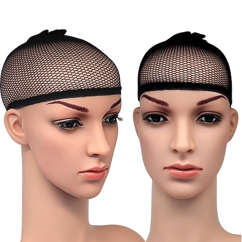 

3-Pack Wig Caps Open Black Mesh Braided Caps