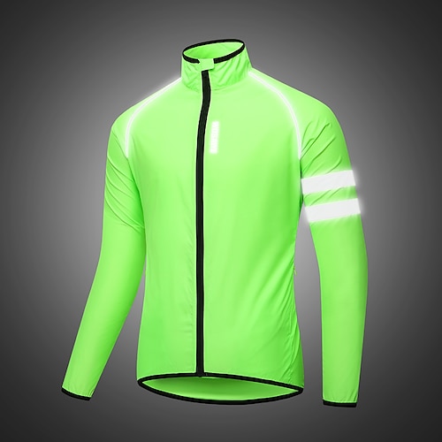 

WOSAWE Men's Windbreaker Cycling Jacket Rain Jacket Insulated Windproof Cycling Breathable Bike Jacket Tracksuit Mountain Bike MTB Road Bike Cycling City Bike Cycling Green Bike Wear / Long Sleeve