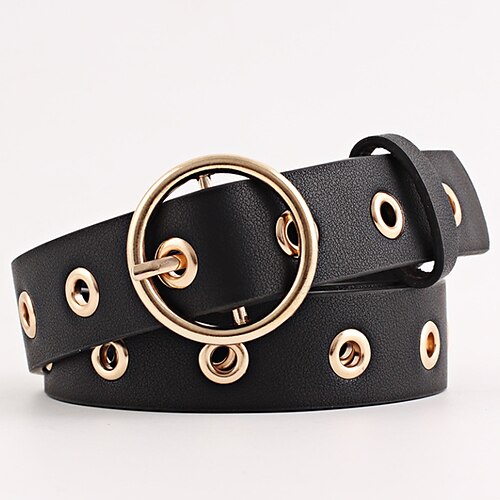 

Women's Unisex PU Buckle Belt PU Leather Prong Buckle Eyelet Casual Classic Daily Holiday Black Brown Coffee
