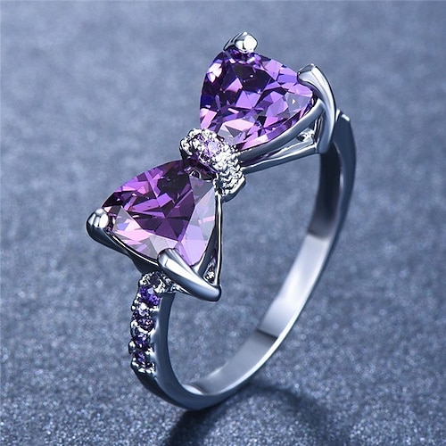 

Ring Party Geometrical Silver Alloy Bowknot Simple Elegant 1pc Cubic Zirconia / Women's / Wedding / Gift