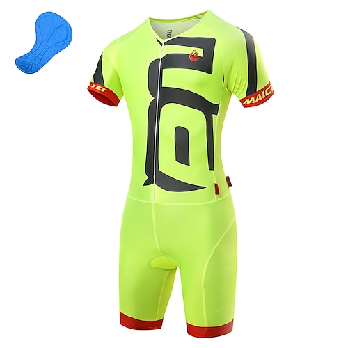 regio interview punt Malciklo Men's Short Sleeve Cycling Jersey with Shorts Triathlon Tri Suit  Summer Lycra Green White Black Geometic British Bike Clothing Suit  Breathable Quick Dry Reflective Strips Back Pocket Sweat 2023 - US $53.99