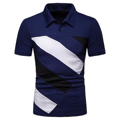 

Men's Golf Shirt Tennis Shirt Quick Dry Moisture Wicking Lightweight Short Sleeve T Shirt Top Slim Fit Patchwork Summer Tennis Golf Running