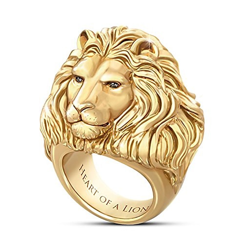 

1pc Ring For Men's Men Women Party Evening Street 18K Gold Plated Classic Lion