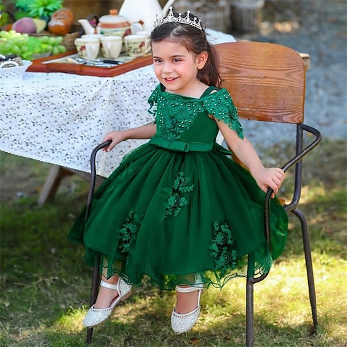 

FILLE Robe en Tulle Sans Manches Fleur Graphique imprimé en 3D Robes Princesse Doux Mi-long Polyester Robe Eté Printemps Enfants Soirée du quotidien Mince Patchwork Noeud