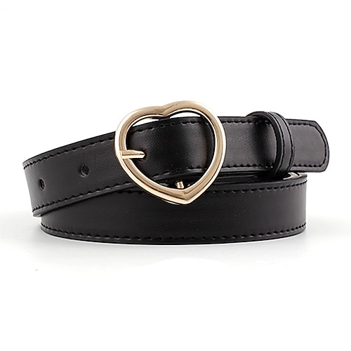 

Women's Unisex PU Buckle Belt PU Leather Prong Buckle Heart Casual Classic Party Daily Black Red Brown Coffee