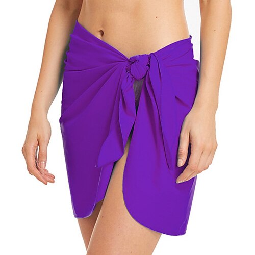 

Women's Swimwear Cover Up Swim Shorts wrap Normal Swimsuit Lace up Pure Color Black Blue Purple Fuchsia Royal Blue Bathing Suits Sports Vacation Fashion / Sexy / Modern / New