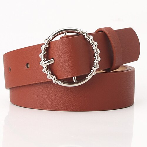 

Women's Unisex PU Buckle Belt PU Leather Prong Buckle Plain Casual Classic Party Daily Green Black Brown Navy Blue