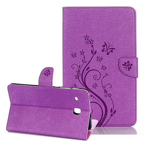 

Tablet Case Cover For Galaxy Tab S8 11'' S7 11'' Tab A8 10.5'' Tab A7 Lite 8.7'' 2022 2021 PU Leather Smart Auto Wake/Sleep Folio Stand Wallet Magnetic Cover with Card Holder Pockets for Samsung Tab E 8.0 inch Tablet Purple Butterfly Fower