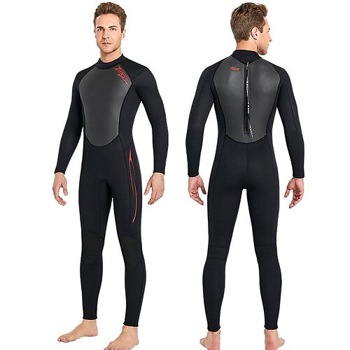 

Dive&Sail Men's Full Wetsuit 3mm SCR Neoprene Diving Suit Thermal Warm Windproof UPF50 High Elasticity Long Sleeve Full Body Back Zip - Diving Scuba Patchwork Spring Summer Winter / Anatomic Design