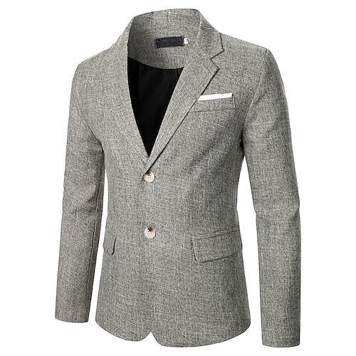 

Hombre chaqueta Chaqueta deportiva Boda Fiesta Negocio Recto 1 botón Cuello Camisero Negocios Casual Chaqueta Ropa de calle Color sólido Gris