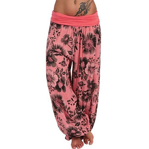 

Women's Plus Size Harem Pants Print Floral Casual Casual Daily Natural Full Length Fall Spring Green White Blue L XL XXL 3XL 4XL