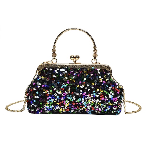 

Women's Top Handle Bag Alloy Sequin Geometric Party / Evening Going out Blue White Black Pink