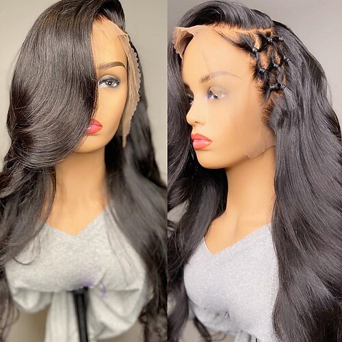 

134 /44 Lace Front Wigs For Black Women 150%/180% Density Body Wave Brazilian Human Hair Remy Hair Pre Plucked With Baby Hair Transparent Lace Glueless Wig