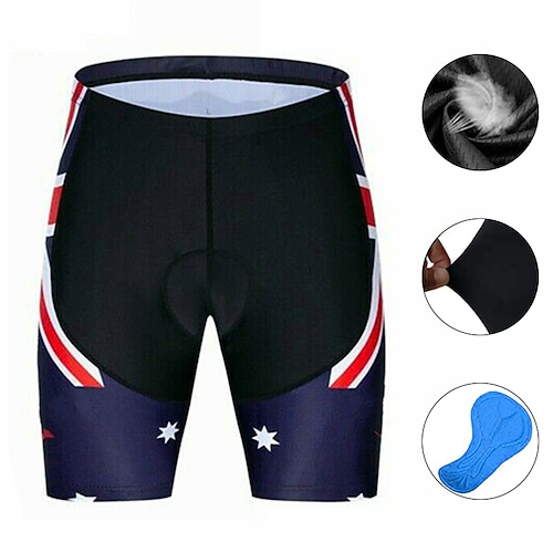 

21Grams Men's Bike Shorts Cycling Padded Shorts Bike Padded Shorts / Chamois Mountain Bike MTB Road Bike Cycling Sports UK National Flag 3D Pad Cycling Breathable Quick Dry Blue Polyester Spandex